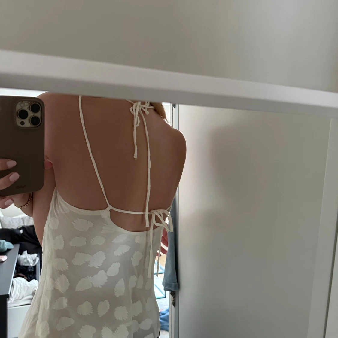 Vit mönstrad linnetopp från H&M - 1