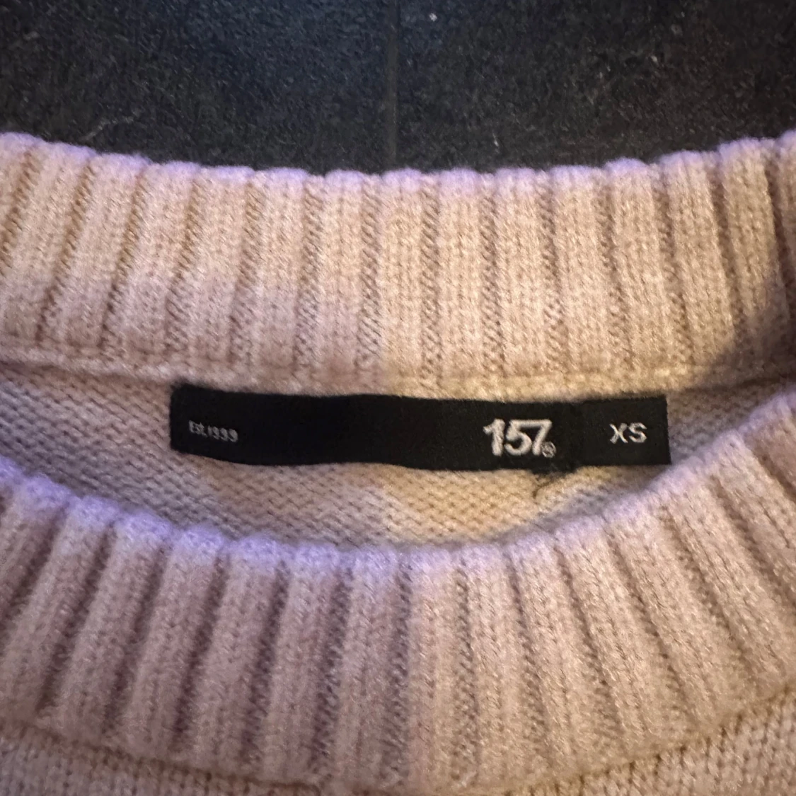 Randig beige stickad tröja 157 XS - 1