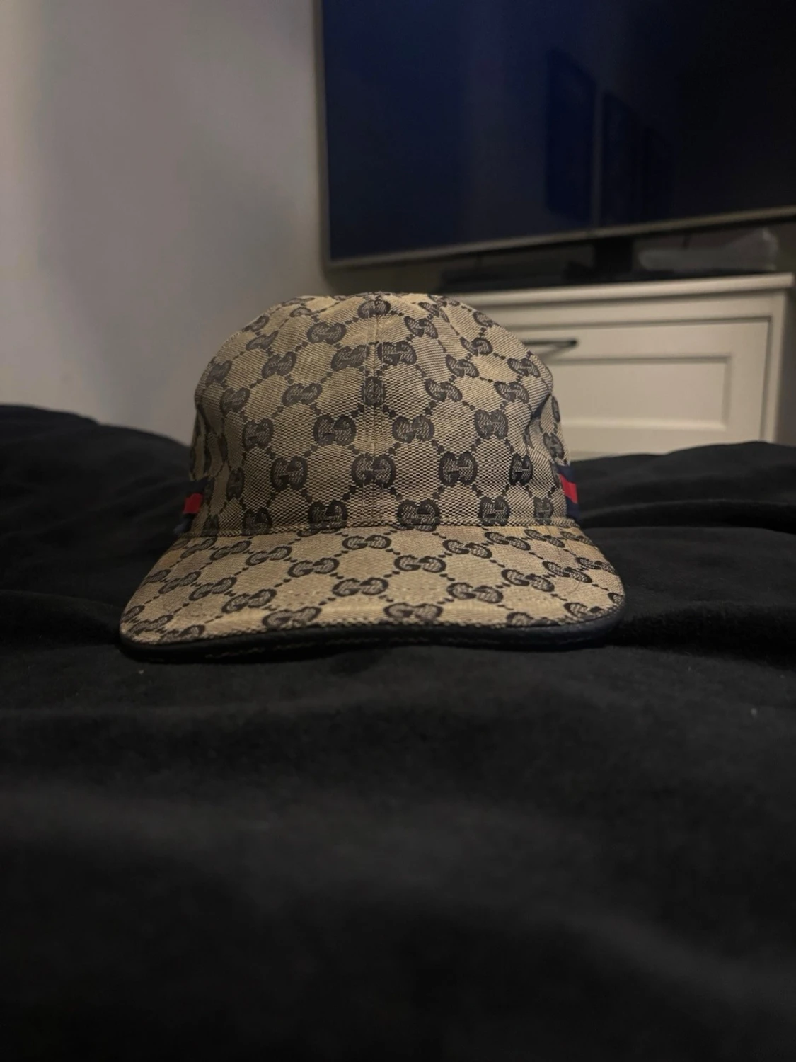 Gucci beige keps med GG-mönster - 1