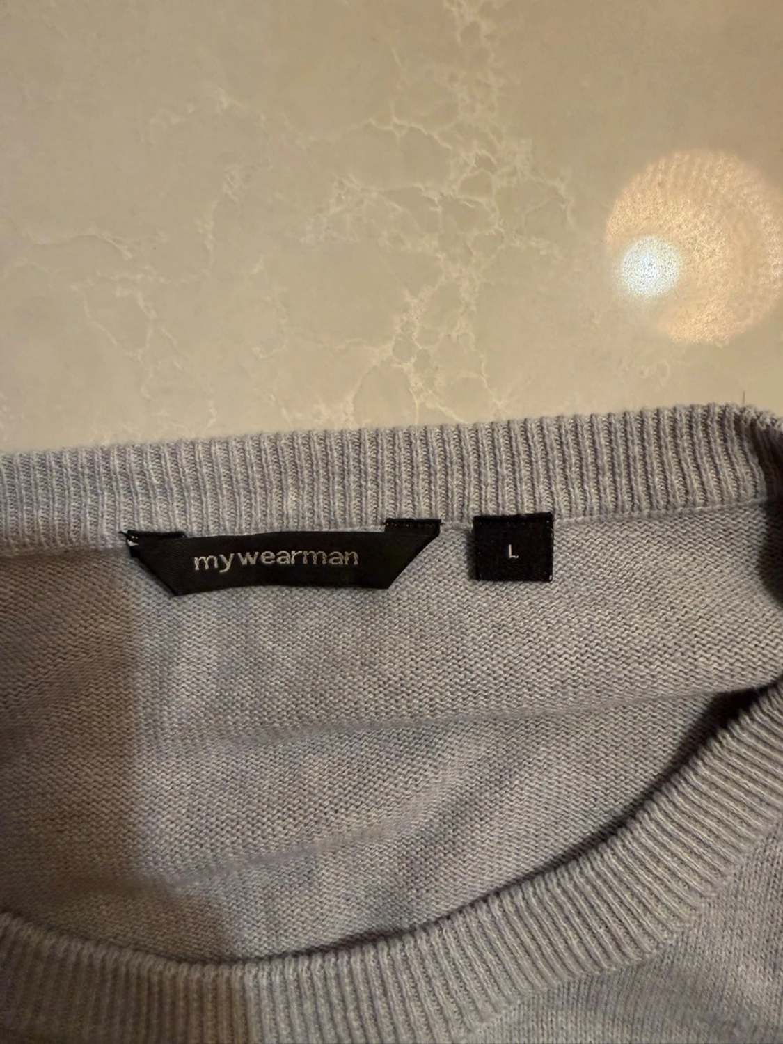 Ljusgrå basic tröja i bomull - 2