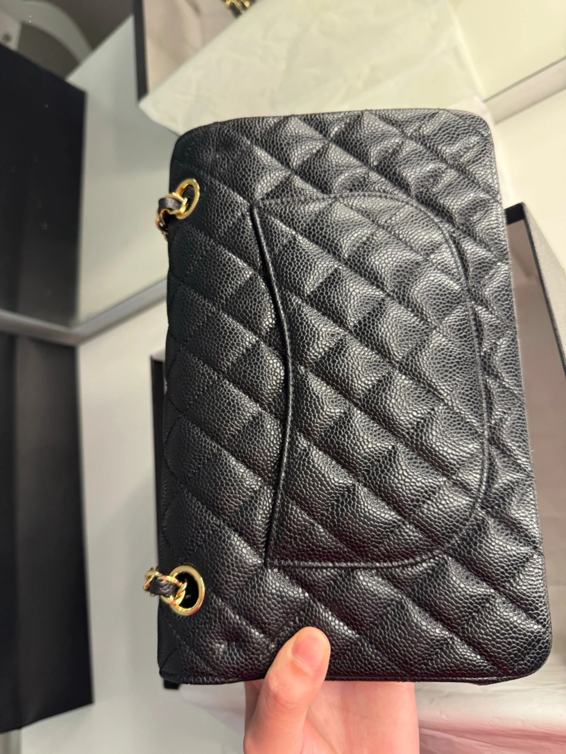 Svart quiltad CC handväska - 1