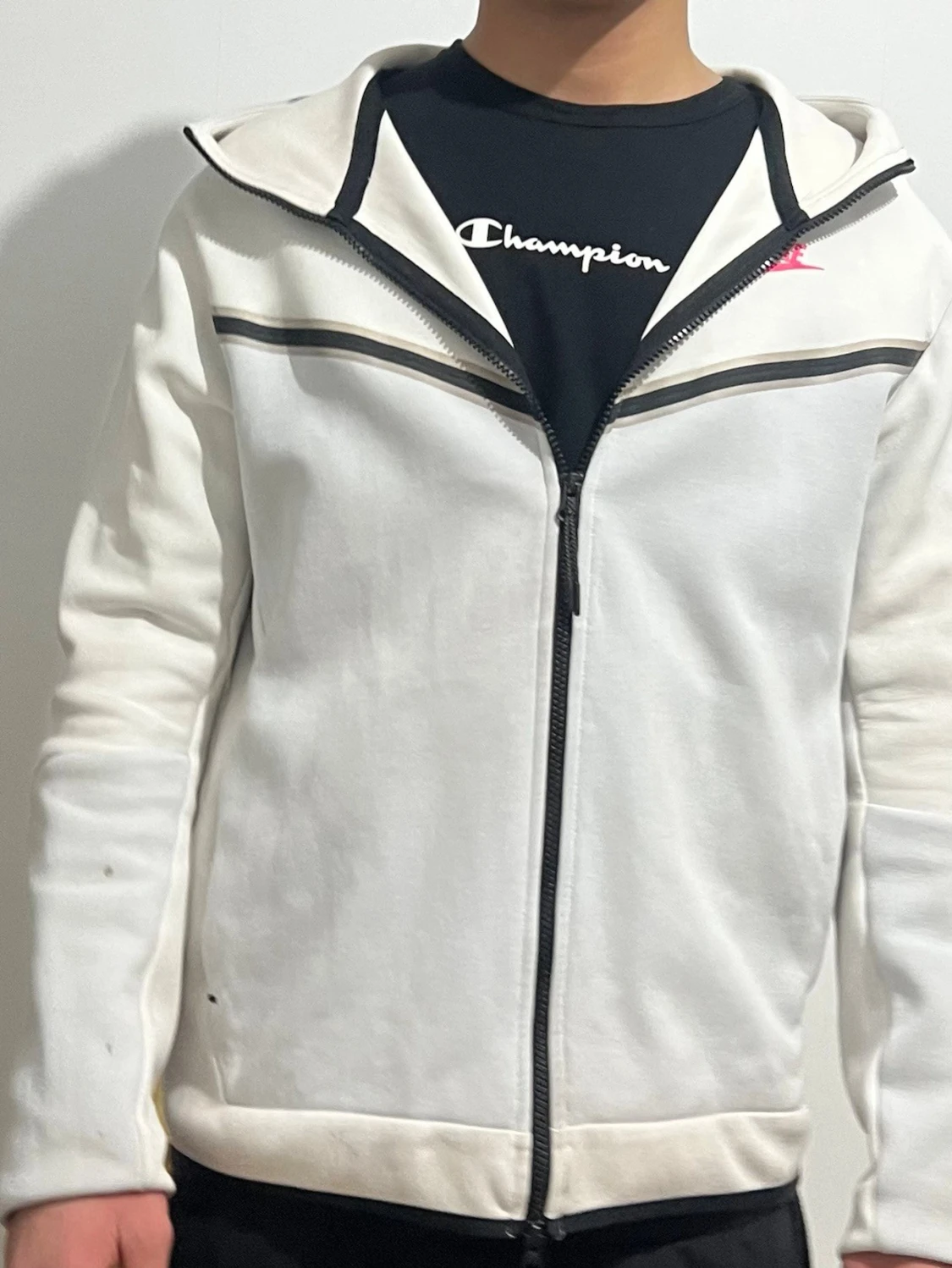 Vit softshell vindjacka med huva - 4