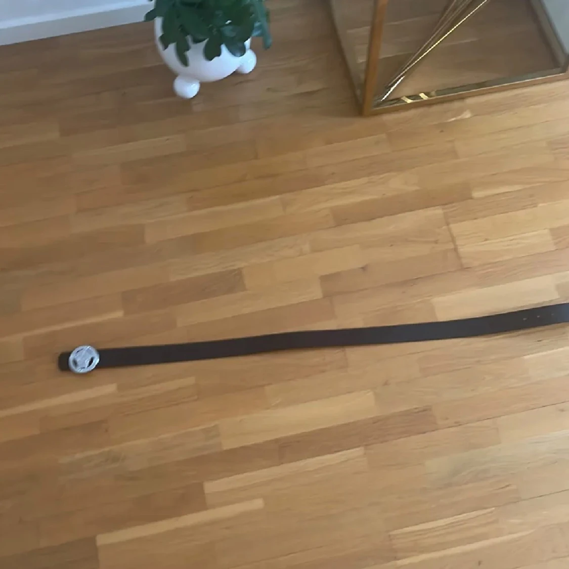 Svart Versace bälte med silverdetalj - 2