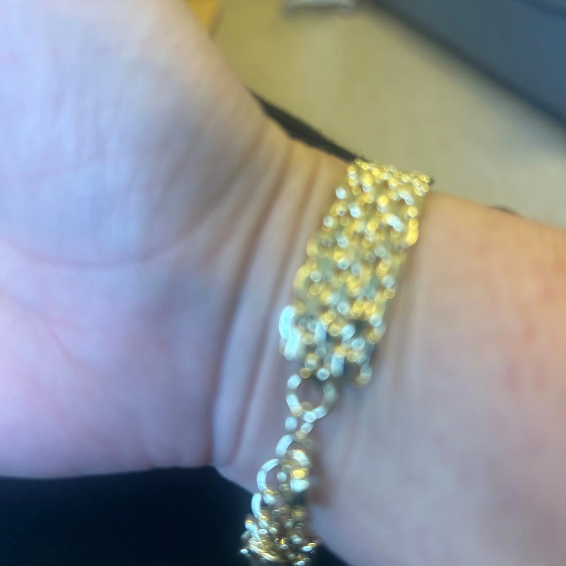 Bred guldfärgat armband i kedja - 4