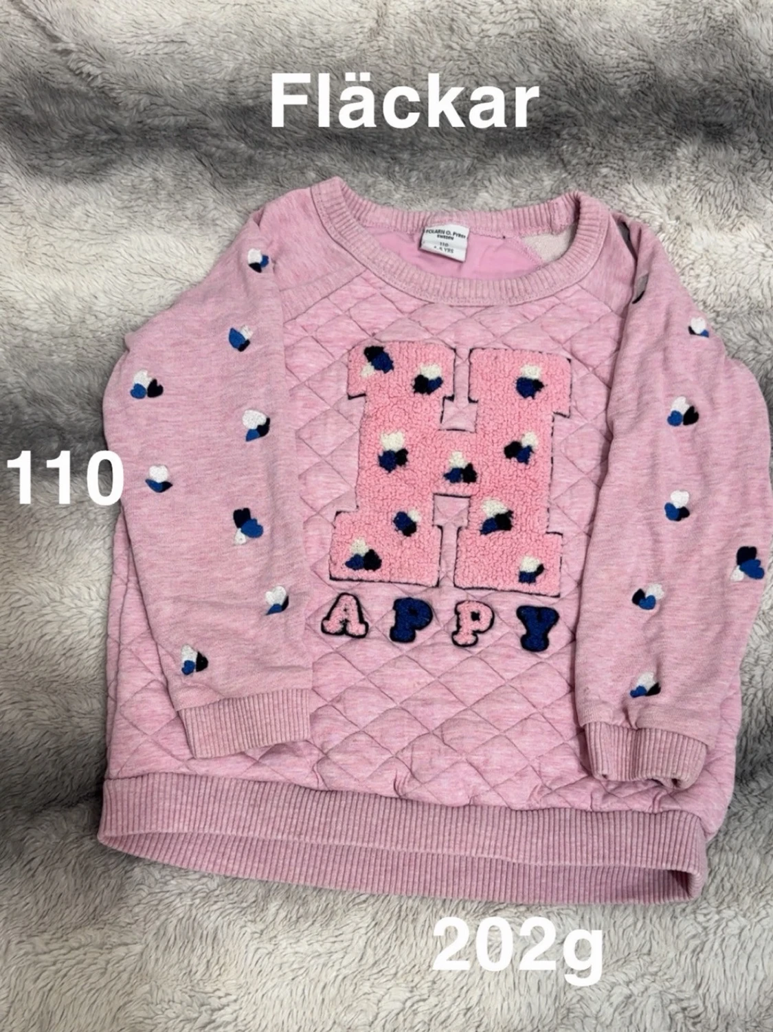 Rosa sweatshirt med H-tryck