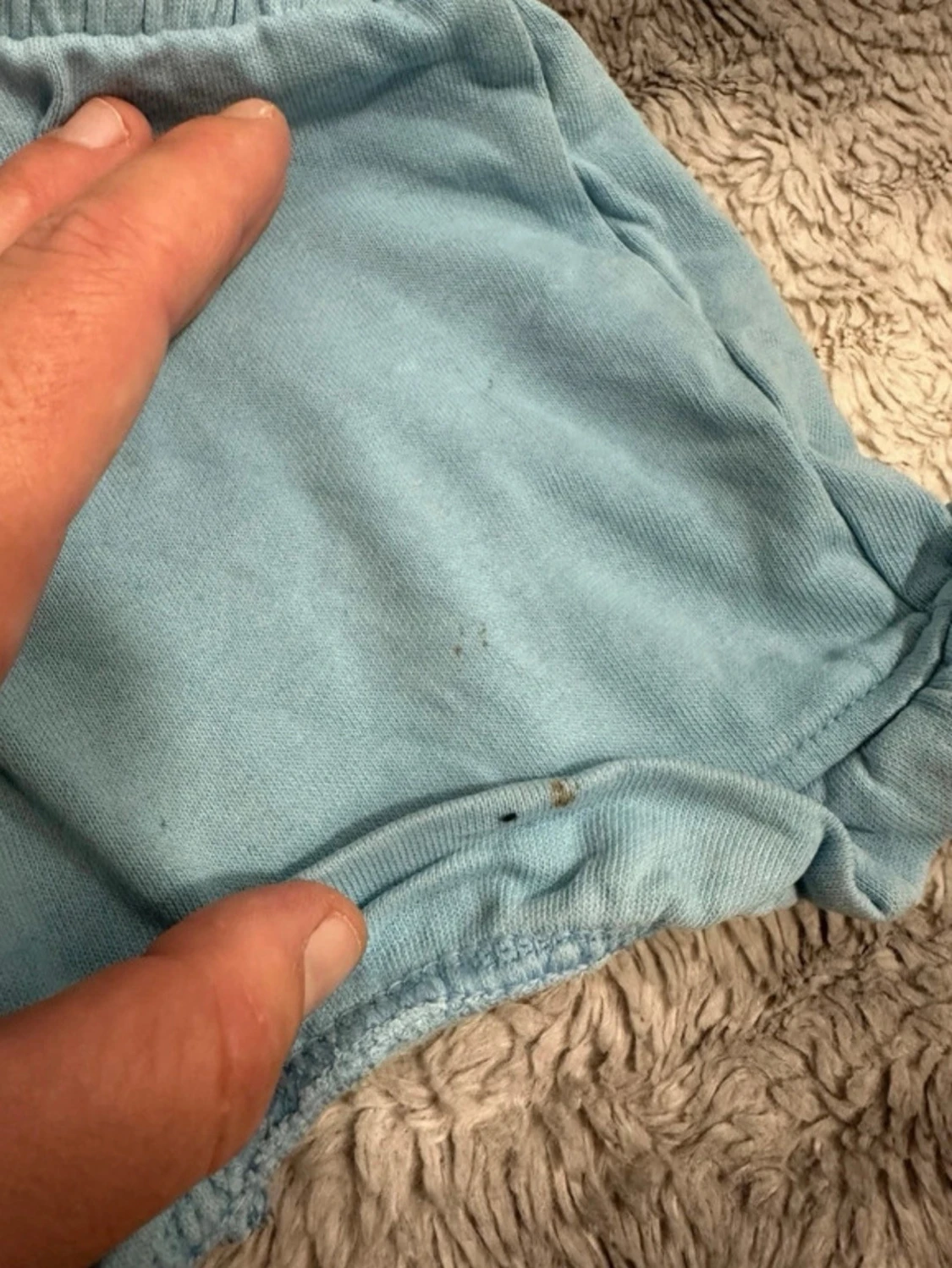 Blå shorts med volangkant och snörning - 1