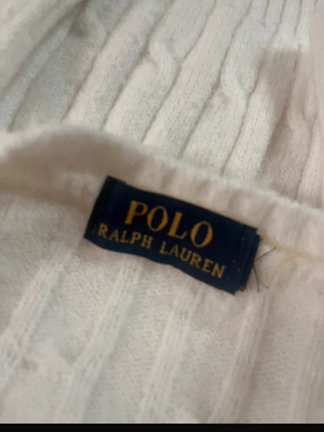 Vit kabelstickad tröja från Polo Ralph Lauren - 2