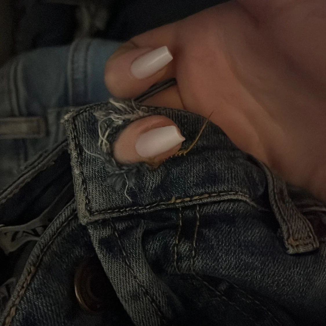 Blå Bootcut låg midja - 4