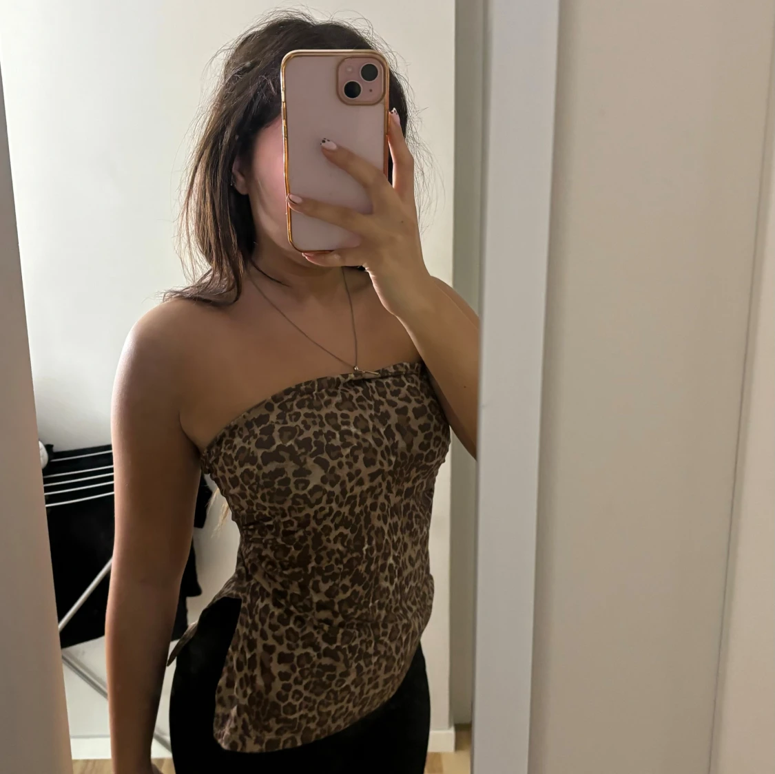 Leopardmönstrad bandeau tubtopp - 1
