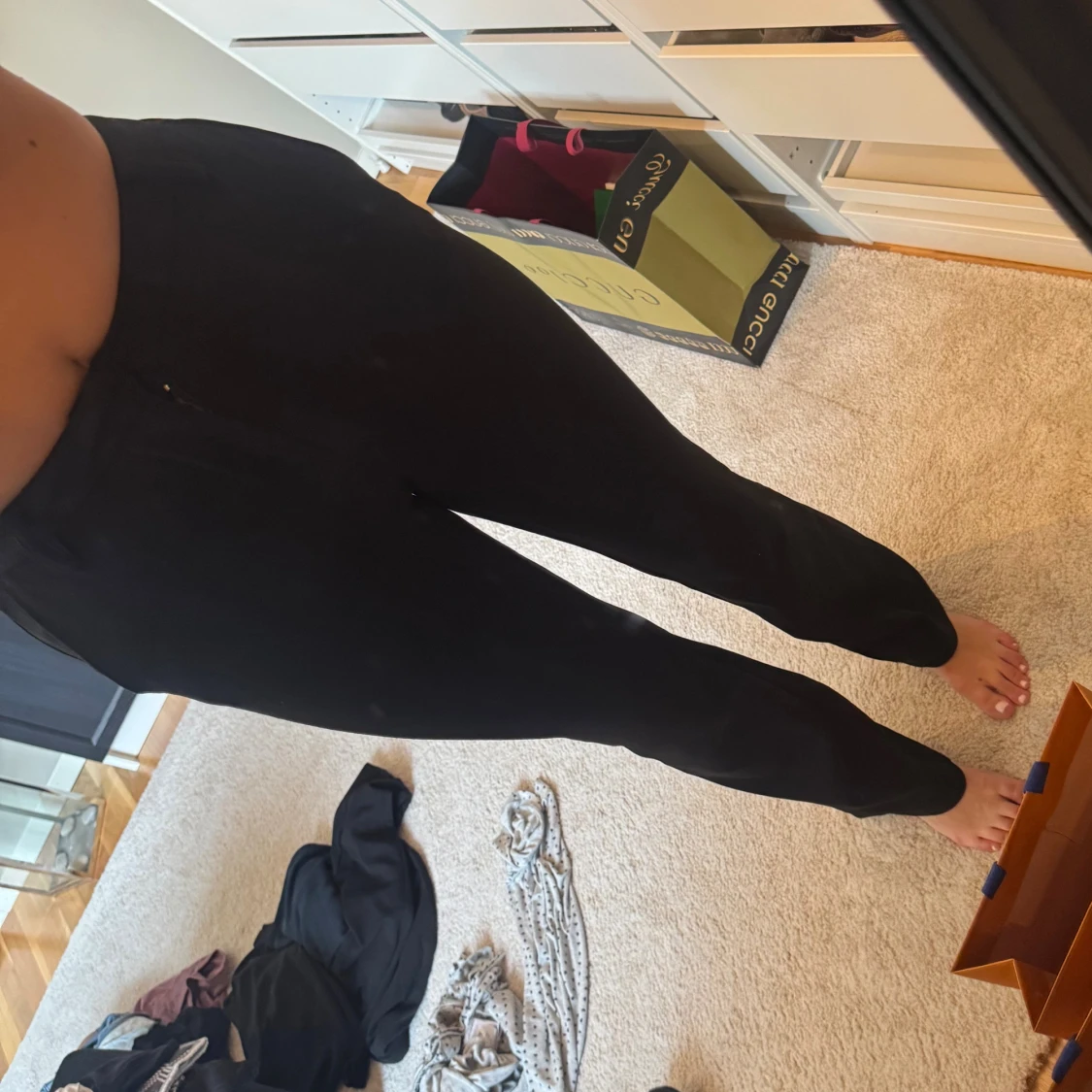 Svarta kostymbyxor med rak passform - 1