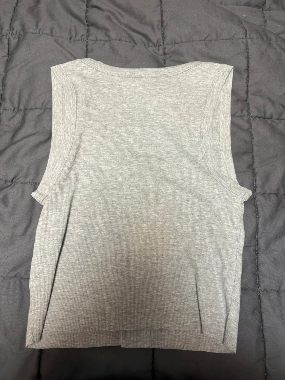 Grå ribbad linnetopp H&M Divided - 1