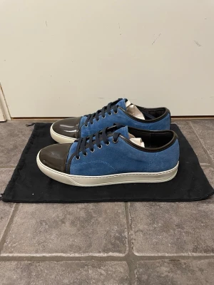 Lanvin skor - Riktigt feta Lanvins i färgen blå. Mycket bra skick. Storlek uk 8 motsvarar eu 42. Måttet på innersulan är 28cm. Dustbag medkommer. Pris kan diskuteras!