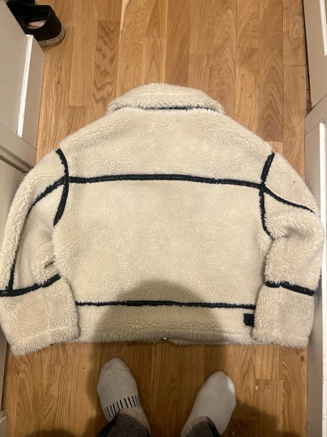 Beige teddyjacka från Zara, M - 1