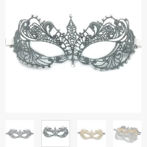 Ögonmask spets  - Säljer dessa fina ögonmasker i spets från toplady❤️‍🔥.  Passar perfekt nu till halloween!⭐️ säljes då utklädnaden bytt tema, så helt oanvända😇 Det finns 3 stycken i silver och 1 i guld! 115 kr styck eller 300 kr för alla ❤️
