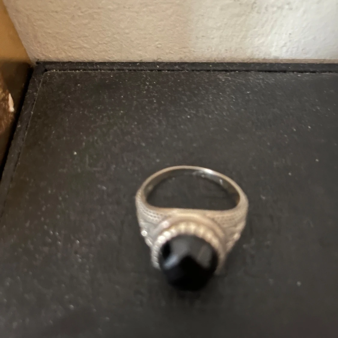 Vintage Natural onyx Stone  Mens Ring 925 Sterling Silver - 92