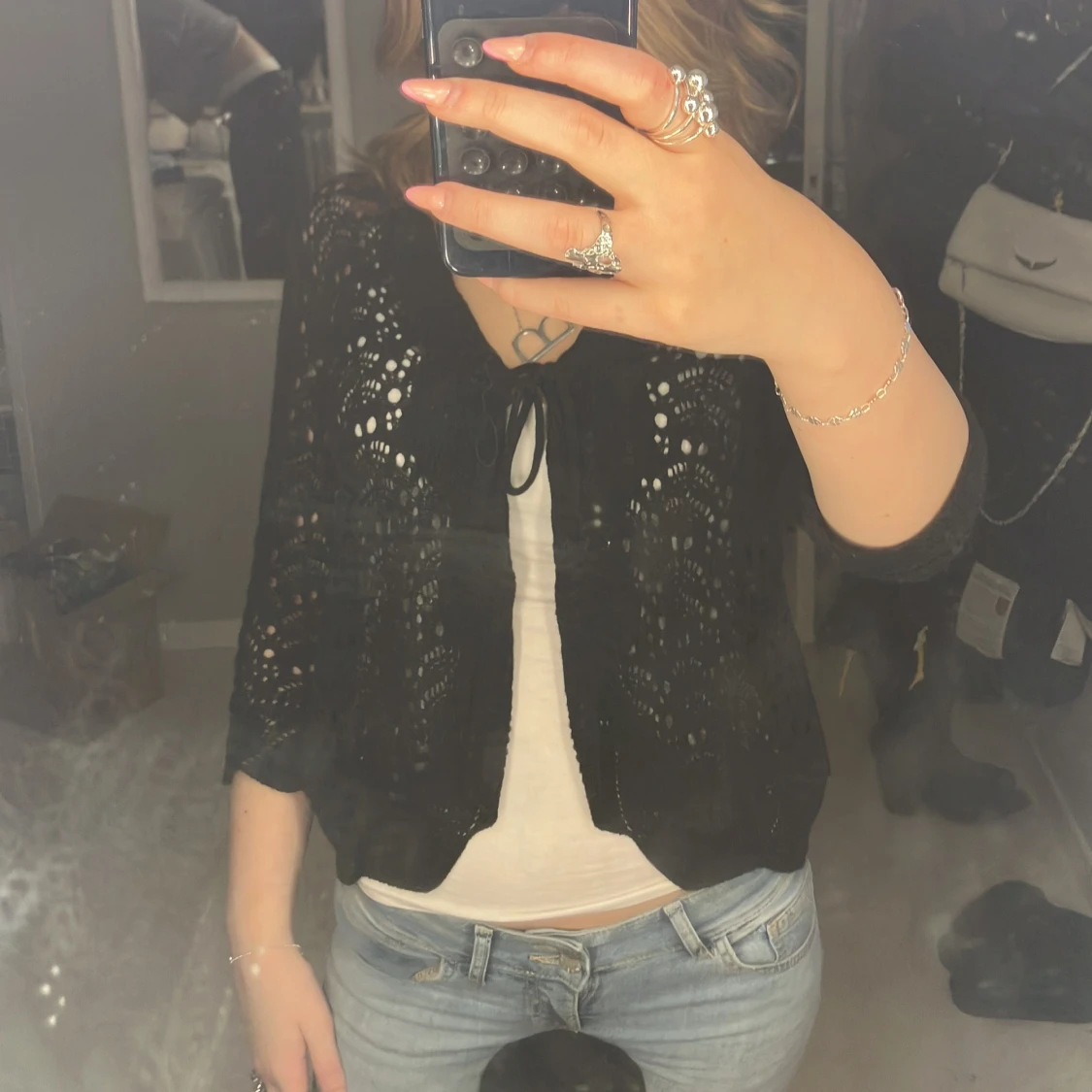 Svart spetskofta - 91