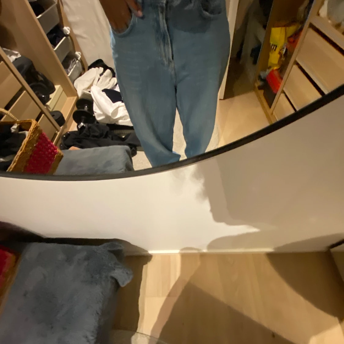 Blå jeans med hög midja - 90