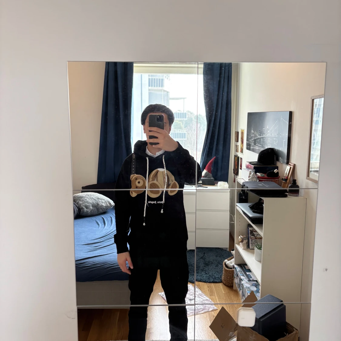 Svart hoodie med nallemotiv från Palm Angels - 3