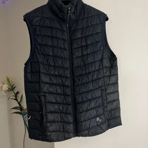 Svart quiltad dunväst från McKinley - Säljer en svart quiltad dunväst från McKinley. Västen har en dragkedja framtill och är perfekt för kyligare dagar. Använd en vår och en höst, litet hål på högersida bredvid fickan.  Bilder hur den sitter på finns att få, bara att DMa mig.