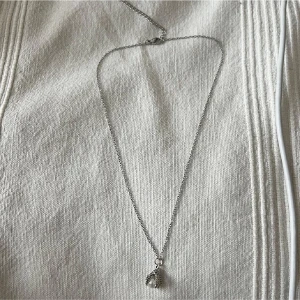 Drak klo Vit - Silver halsband🤍Justerbar och rostfri stål 