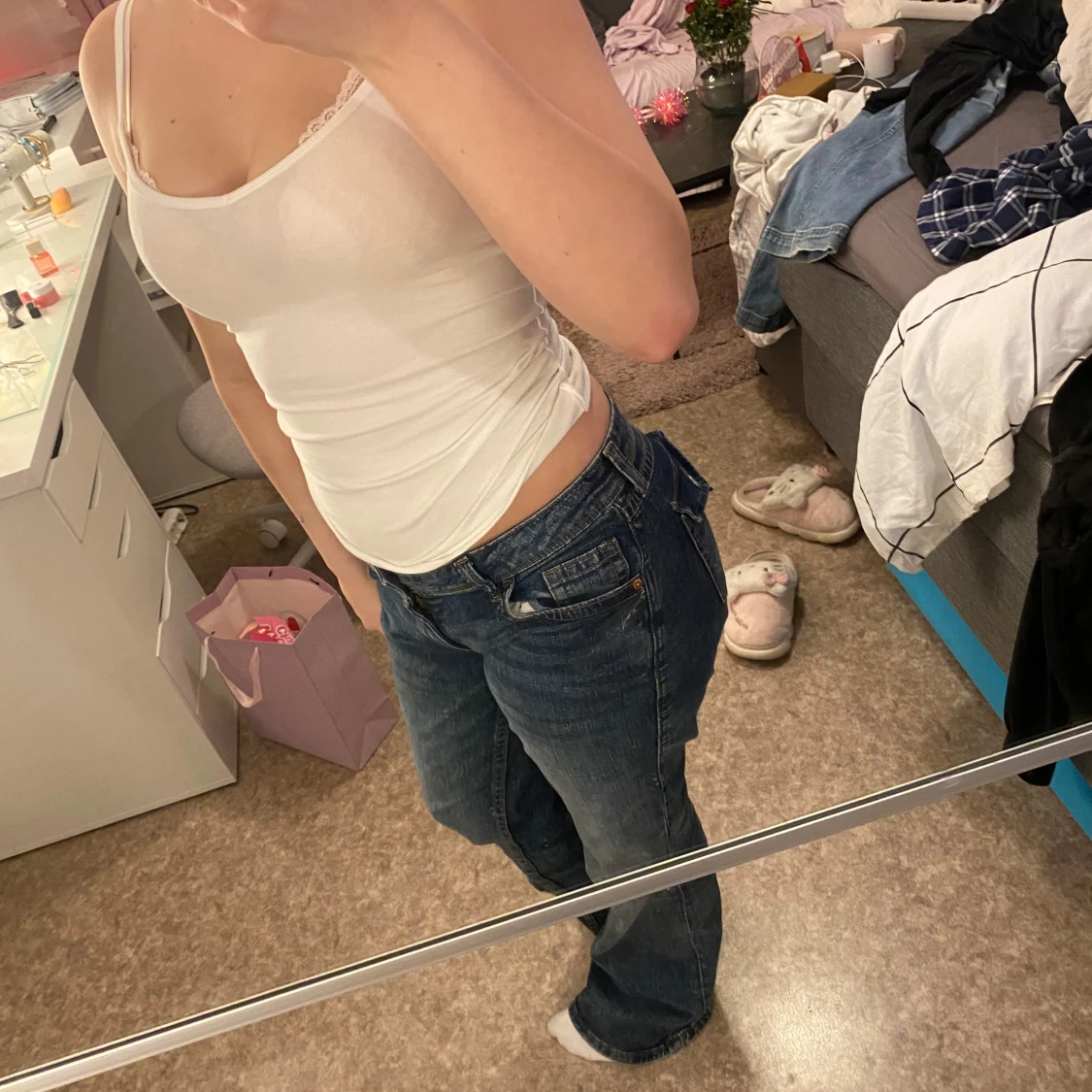 Låg midjade bootcut jeans - 2