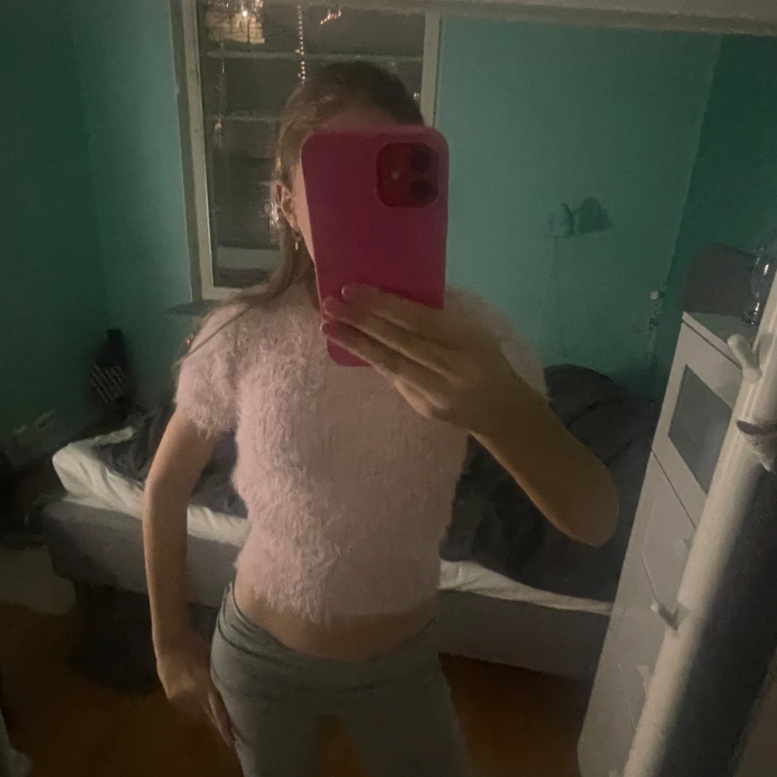 Rosa fluffig tröja från Zara