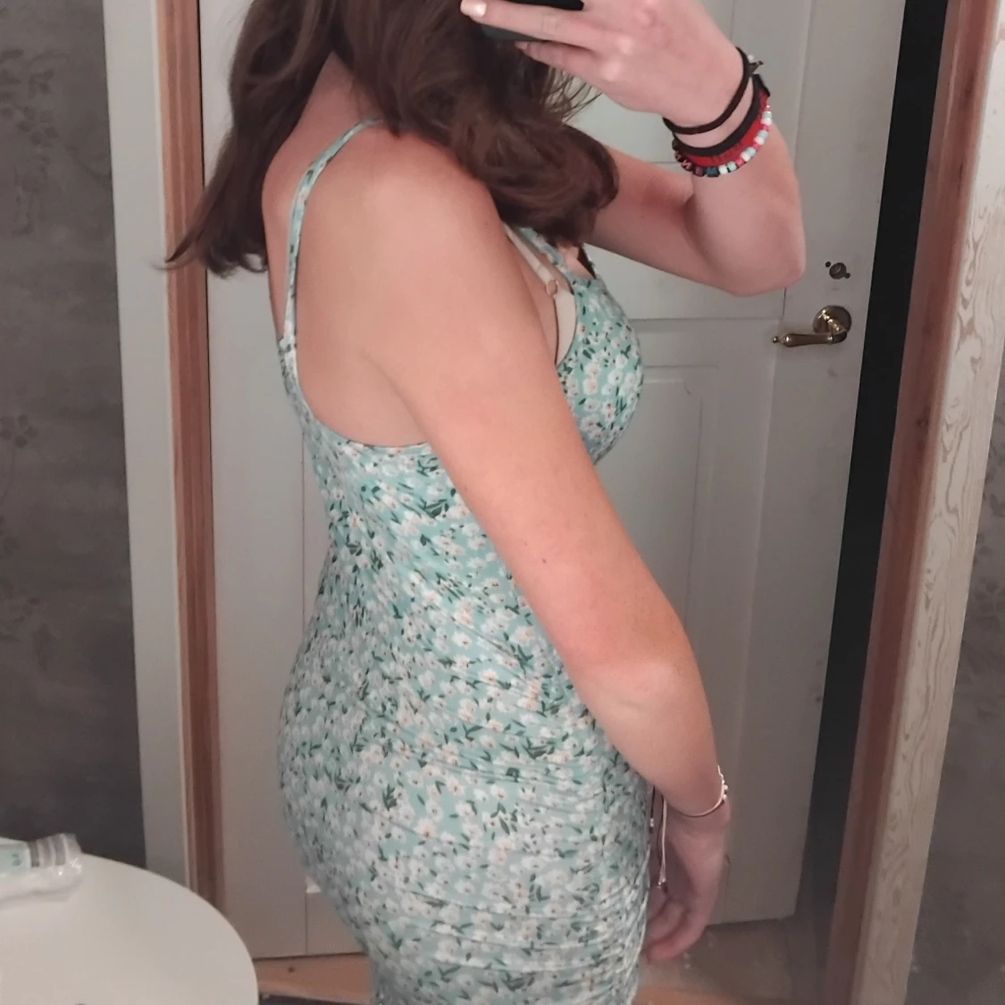 Blommig blå klänning - 2