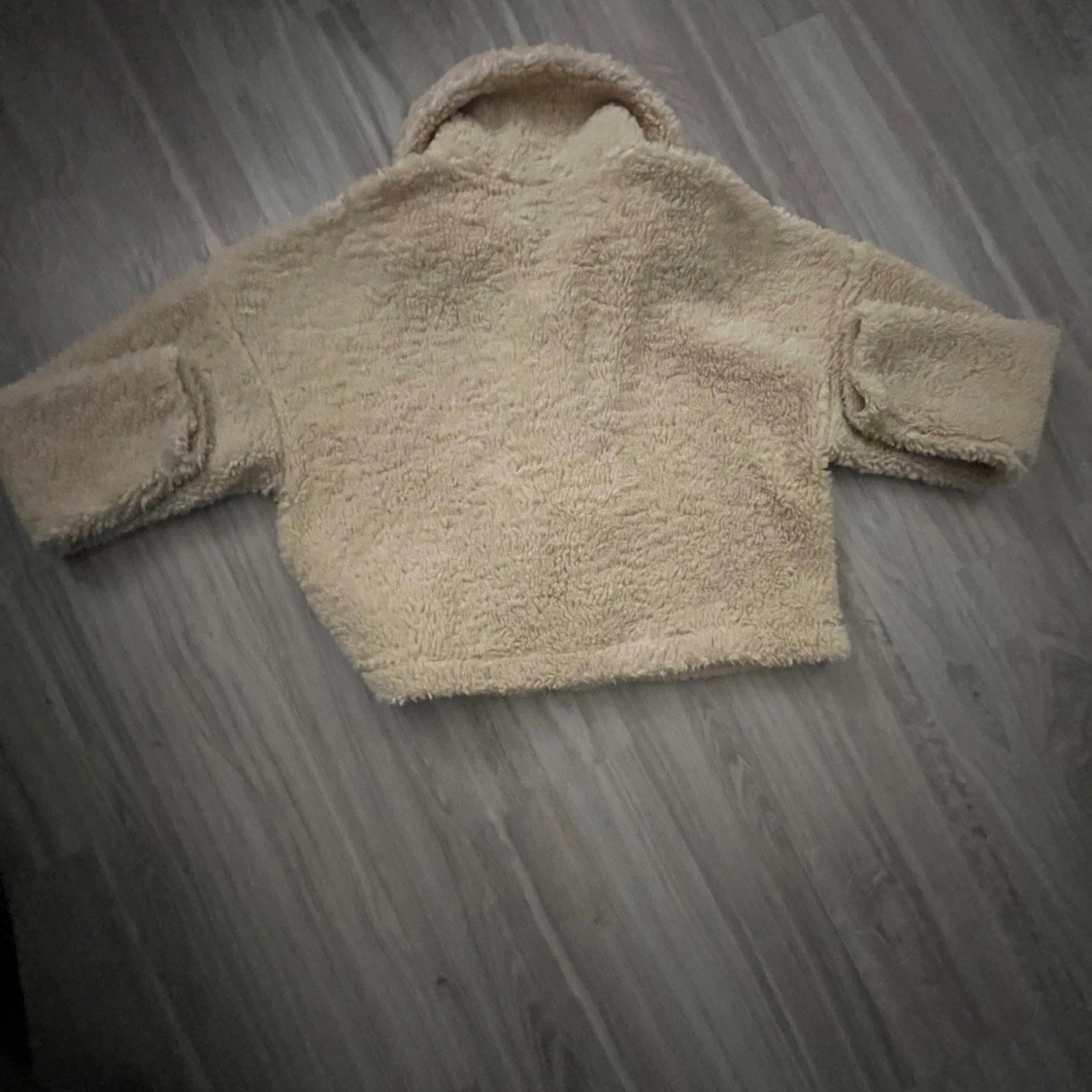 Beige teddyjacka med dragkedja - 91