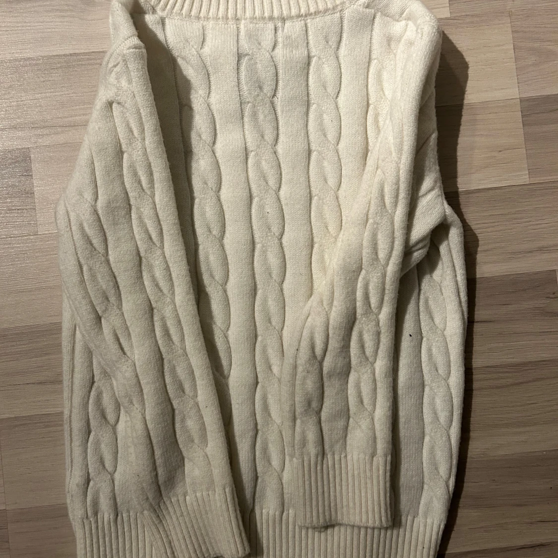 Vit cabelstickad halv zip från Ralph Lauren - 1