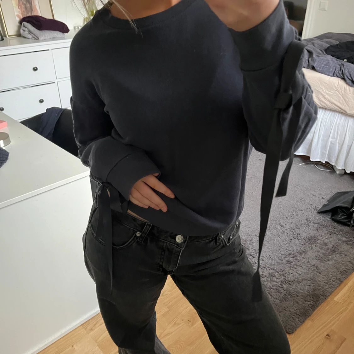 Sweatshirt med snörning