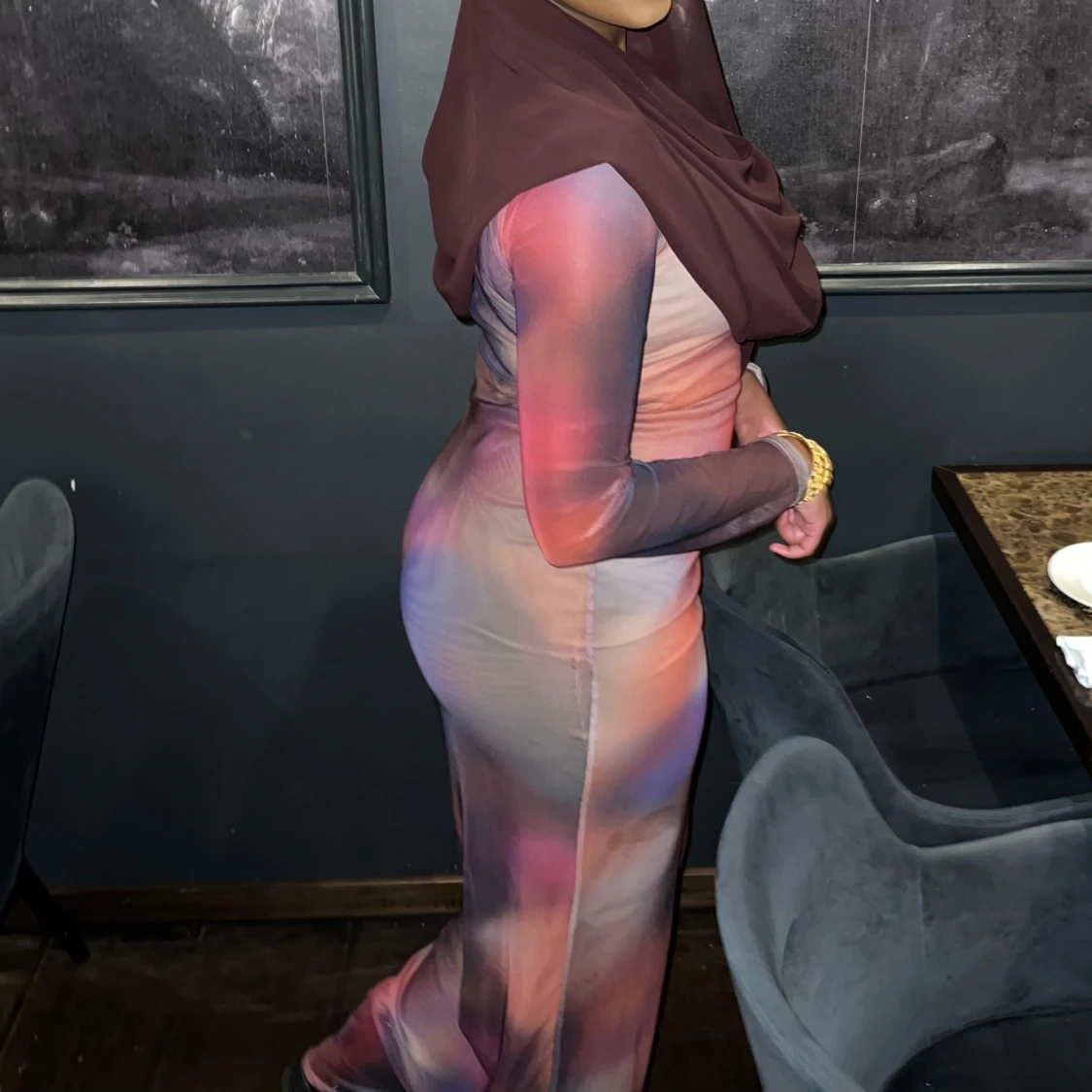 Flerfärgad långklänning från boohoo - 28