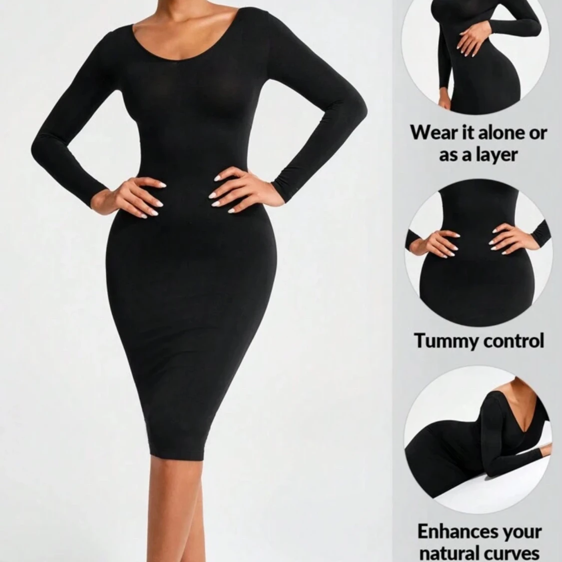 Sleek Bodycon Dress with Shaping Fit