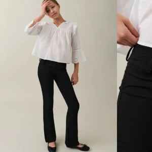 Svarta bootcut byxor - Snygga svarta bootcut byxor i mycket bra skick. De har en tight passform upptill och vidgar sig vid benen för en klassisk bootcut-stil. Perfekta för både vardag och fest! 🖤