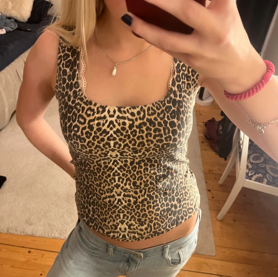 Leopardmönstrad linne - 92