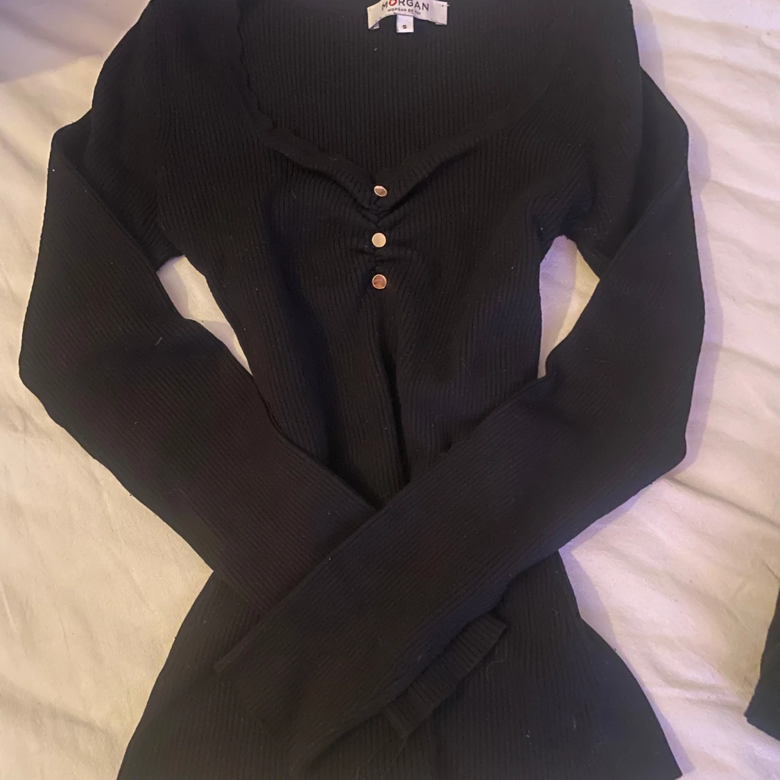 Svart ribbad tröja från Morgan - 90
