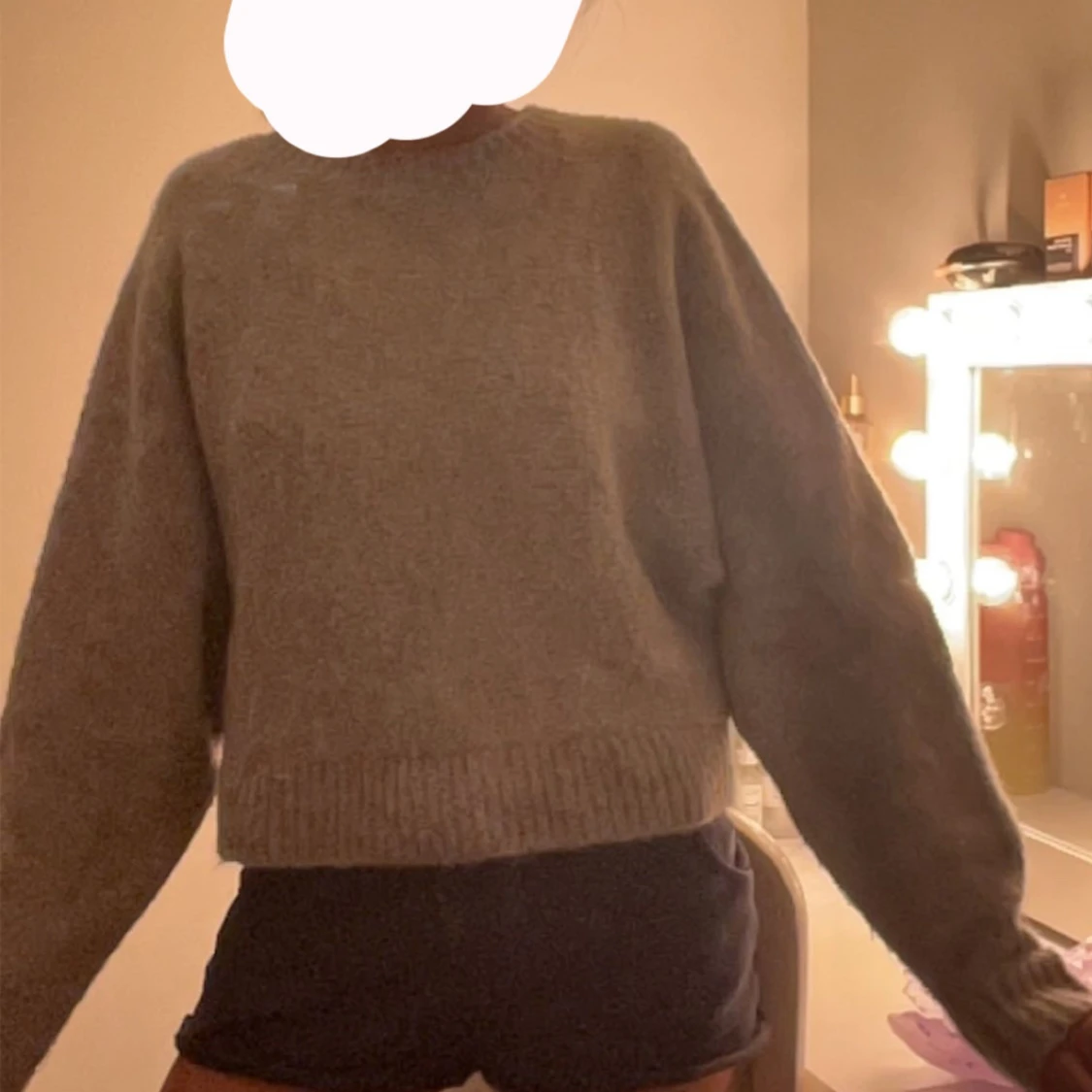 Grå stickad tröja - 90