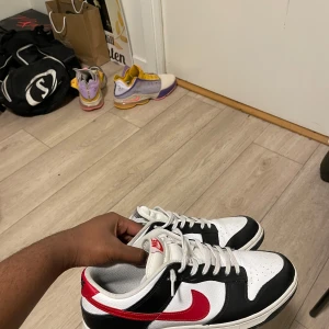 Nike Dunk i svart, vitt och rött - Helt nya dunks, använt fåtal gånger. Storlek 44,5 Men passar även 45. 