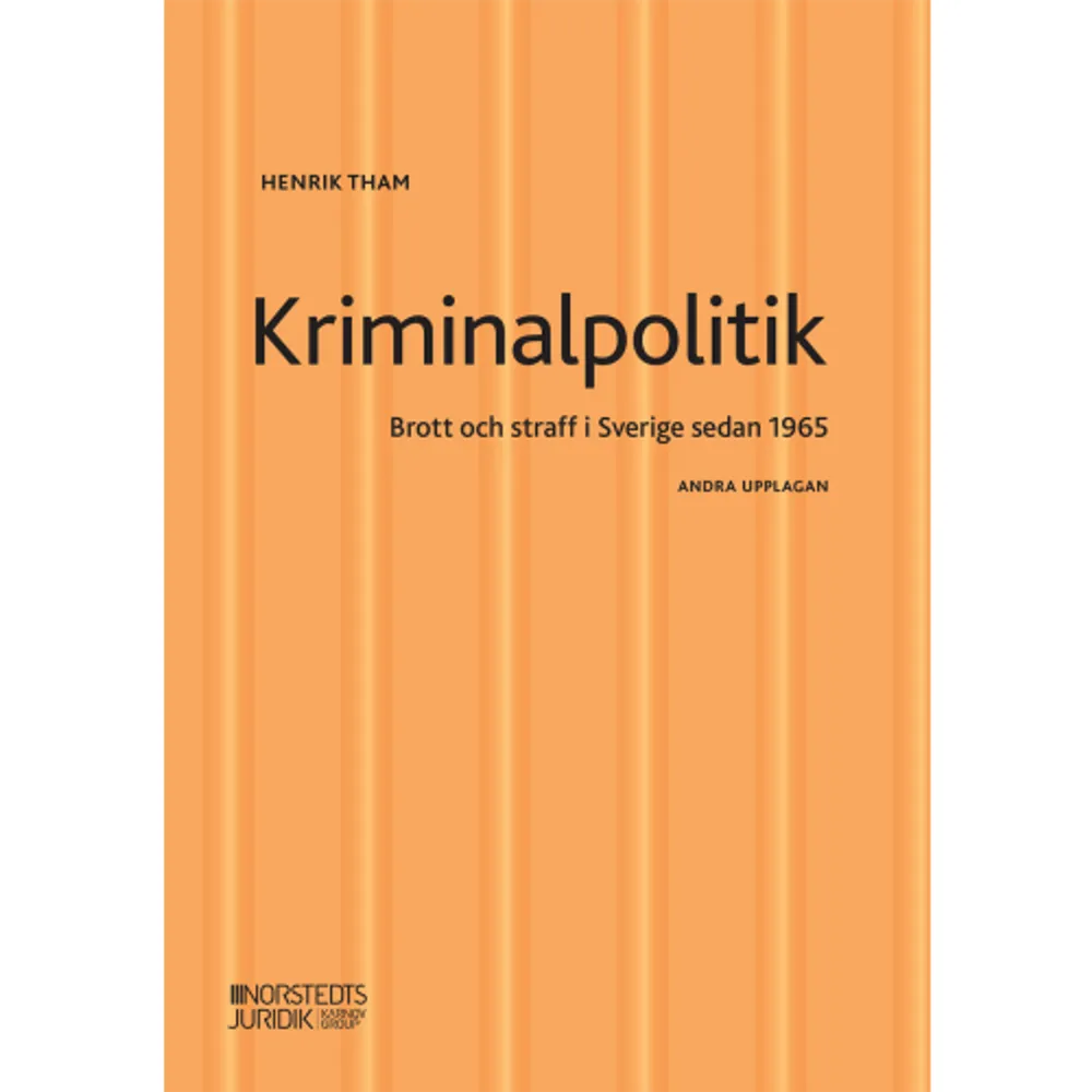 I Kriminalpolitik. Brott och straff i Sverige sedan 1965 presenteras kriminalpolitikens förändring i förhållande till brottslighetens utveckling. Även om gängrelaterade skjutningar dominerar debatten sedan mitten av 2010-talet, har i ett lite längre perspektiv brottsökningen planat ut, våldsbrotten inte ökat och ungas brottslighet minskat.Kriminalpolitiken har under samma tid påtagligt ändrat karaktär. Den utmärks alltmer av politisering, skärpta straff och en känslomässig snarare än en rationell hållning. Strafflagstiftningens expansion har varit historiskt exceptionell med tre brottstyper i fokus: narkotika, våld och organiserad brottslighet.I denna andra upplaga har utvecklingen uppdaterats vad gäller såväl tabeller och diagram som den kriminalpolitiska utvecklingen. Boken har reviderats avsevärt. Analysen lägger nu särskild vikt vid högerpopulismens framträdande och vid välfärdsstatens logik för att förstå utvecklingen mot kraven på alltmer straff, polis och fängelse.Boken riktar sig främst till högskolan. Den är dock också av stort värde för alla som vill sätta sig in i en fråga som kommit att bli en av de mest centrala i samhällsdebatten.     Format Häftad   Omfång 218 sidor   Språk Svenska   Förlag Norstedts Juridik   Utgivningsdatum 2022-05-25   ISBN 9789139026631  . Böcker.