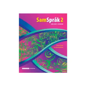 SamSpråk 2 är avsedd för sfi D och Språkintroduktion. SamSpråk 2 utvecklar färdigheterna att läsa, att skriva, att tala och att förstå talad svenska. Samspråk 2 tar upp relevanta och spännande teman som miljö, kultur, konsumtion, makt och media. Liksom SamSpråk 1 läggs stor vikt vid kunskaper om det svenska samhället. Eleverna ges många tillfällen att uttrycka sina åsikter, berätta om egna erfarenheter, reflektera samt göra kulturella jämförelser. SamSpråk 2 innehåller olika texttyper, till exempel annonser, dialoger, dikter, personliga texter, informativa texter och statistik. Reviderade utgåvan av SamSpråk 2 innehåller en del: ny fakta, ny statistik, nya texter, nya skrivuppgifter, nya diskussionsfrågor och nya självbedömningsfrågor. SamSpråk 2 består av textbok med inlästa huvudtexter och nyckelord, övningsbok med övningar i läsförståelse och ordkunskap, lärarhandledning med kursplan, metodiska tips, tester och 100 kopieringsunderlag med bland annat korsord och dialoger samt lärarens ljudfiler med hörförståelser, dikter och sångernas alla verser. Du hittar kompletterande övningar på övningsmästaren.se.    Format Häftad   Språk Svenska   Utgivningsdatum 2019-08-30   Medverkande Eva Bernhardtson   ISBN 9789152357781  