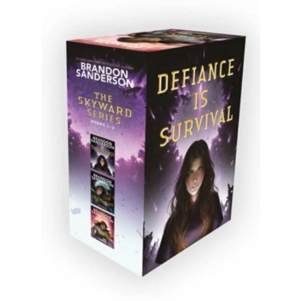 NEW YORK TIMES BESTSELLING SERIES Claim the stars in this new hardcover boxed set featuring the first three books in the Skyward series! From Brandon Sanderson, the hit author behind the Reckoners series, the Mistborn trilogy, and the Stormlight Archive.Skyward: Spensa's world has been under attack for decades. Now pilots are the heroes of what's left of the human race, and becoming one has always been Spensa's dream. Flight school might be a long shot, but an accidental discovery in a long-forgotten cavern might just provide her with a way to claim the stars.Starsight: Spensa's made it to the sky, but the truths she learned there were crushing. Everything Spensa has been taught about her world is a lie. But Spensa also discovered a few other things about herself--and she'll travel to the end of the galaxy to save humankind if she needs to.Cytonic: Spensa has flown through the sky and voyaged past the stars in her quest to save humankind from the forces that threaten to destroy it. But now she must navigate a dangerous new frontier, which not one person has returned from alive: the mysterious realm of the Nowhere. But in a place where nothing is real, the truth can be slippery--and nothing is black and white.    Format Övrigt   Språk Engelska   Utgivningsdatum 2022-11-08   ISBN 9780593566916  . Böcker.