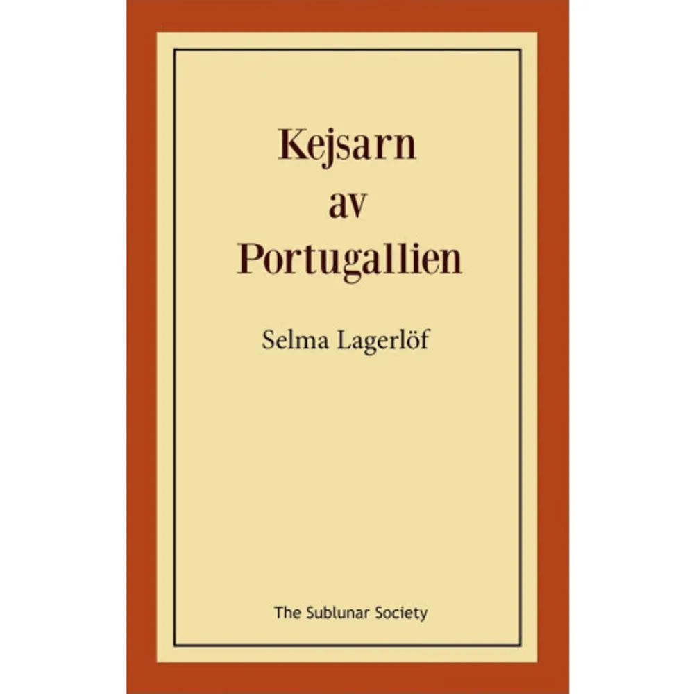 Selma Lagerlöf (1858-1940) är en av Sveriges mest hyllade författare genom tiderna. Hon var den första kvinnan att tilldelas Nobelpriset i litteratur (1909) och den första kvinnan som blev invald i Svenska Akademin (1914). Kejsarn av Portugallien (1914) anses av många som ett av Lagerlöfs mest betydelsefulla verk.  Romanen utspelar sig i Lagerlöfs hembygd i Värmland under senare delen av 1800-talet. Huvudpersonen Jan i Skrolycka, älskar sin dotter över allt annat. Dottern flyttar dock till Stockholm och kontakten med föräldrarna upphör. I sin förtvivlan sjunker Jan in i en drömvärld, där han föreställer sig att dottern har blivit kejsarinna och han själv kejsare. Jans tankar kretsar kring vad som ska ske då torpardottern återvänder till hembygden som kejsarinna. I sin nyvunna roll som kejsare kan Jan ifrågasätta bygdens sociala hierarki genom att själv bjuda in sig till fina middagar, placera sig längst fram i kyrkan etc.    Format Häftad   Omfång 249 sidor   Språk Svenska   Förlag The Sublunar Society   Utgivningsdatum 2019-10-06   ISBN 9789188999245  . Böcker.