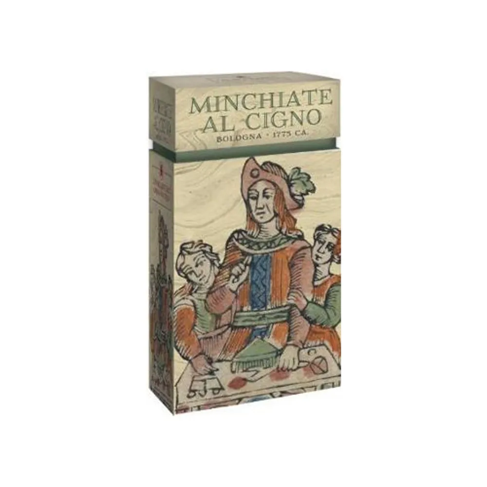 Pre-order Price Guarantee. Details A rare gem of the old Italian tradition, unearthed by Anima Antiqua. MINCHIATE AL CIGNO is a philological reproduction of the famous Bolognese deck: 97 cards of profound historical and artistic value. Limited edition of 3999 copies for true collectors only. 97 full colour tarot cards and instructions. Böcker.