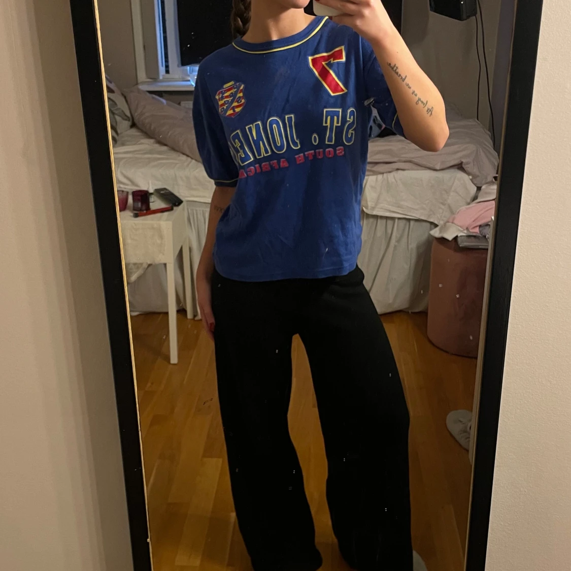 Blå t-shirt med St. Jones-tryck - 91