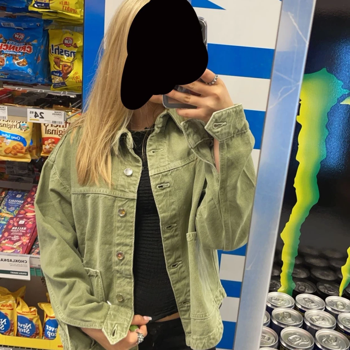 Grön jeansjacka - 90