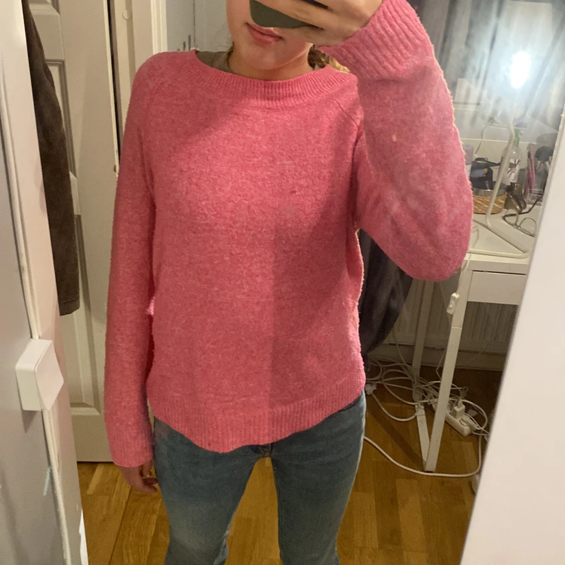 Rosa stickad tröja  - 91