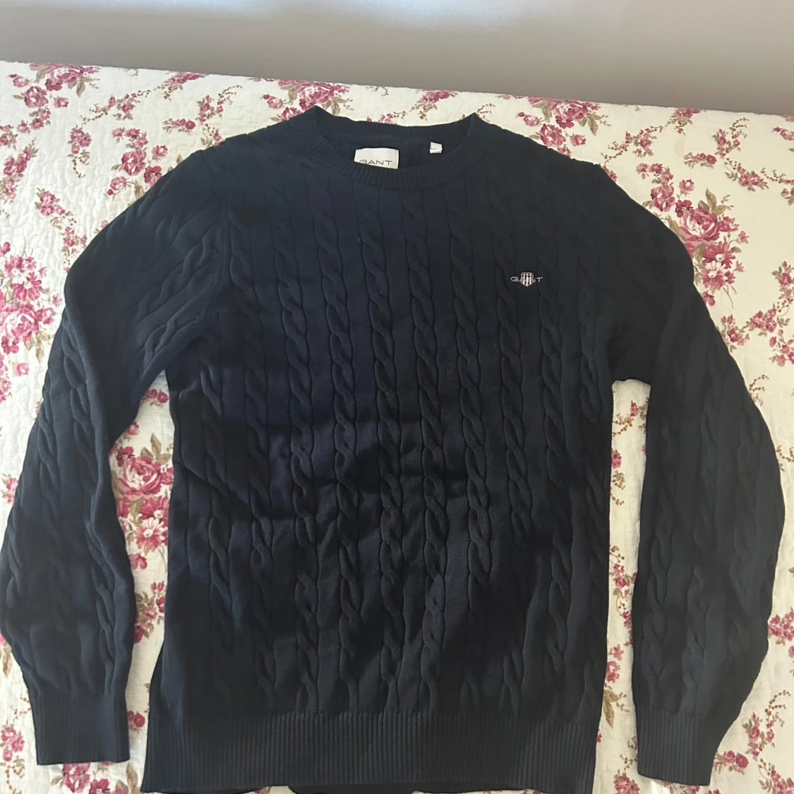 Gant bomullströja, kabelstickad sweatshirt
