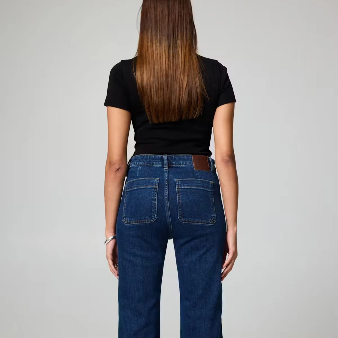 Mörkblå bootcut jeans - 1