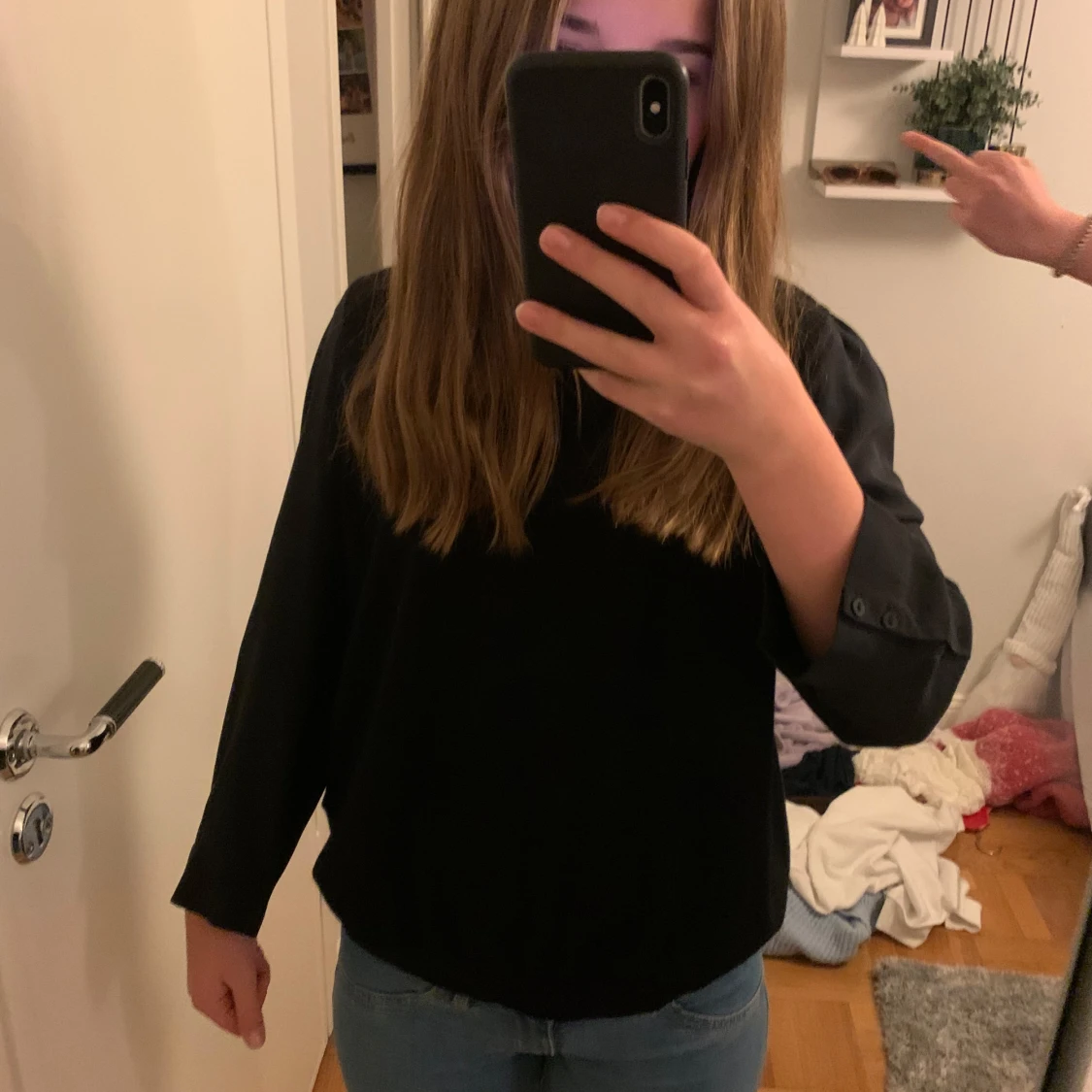 Svart långärmad tröja - 90