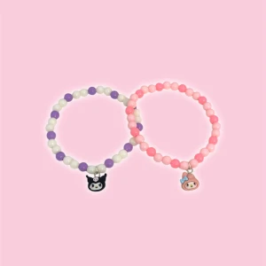 Sanrio Kuromi my melody armband  - Två armband 16,5cm, båda för 50kr! Säljs endast som par 