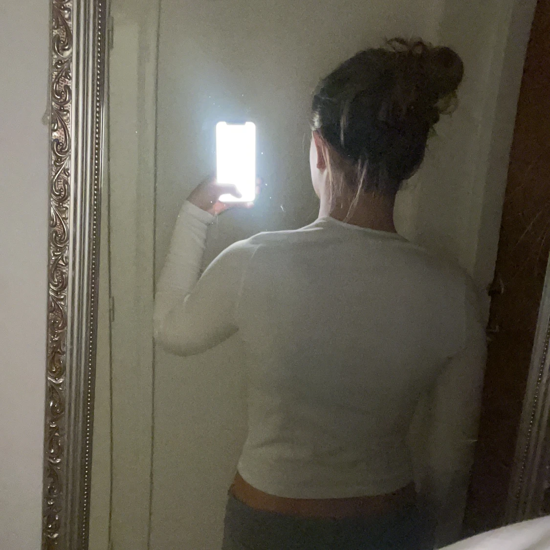 Vit långärmad topp från H&M  - 90